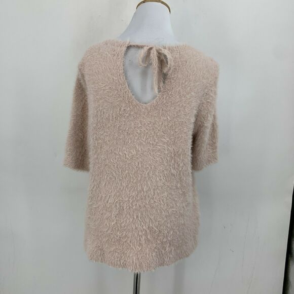 Ann Taylor Loft Fuzzy Sweater Pink Women's Size M Nylon Acrylic Mid Sleeve Top - Picture 3 of 9